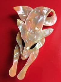 Pink Pearl Fox Pin by Lea Stein of Paris - (SOLD)