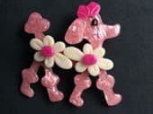 Pink Poodle Pin - Poodle Dog Brooch by Lea Stein Paris(Sold)