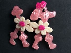Pink Poodle Pin - Poodle Dog Brooch by Lea Stein Paris(Sold)