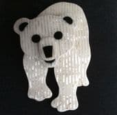 Polar Bear Pin By Lea Stein of Paris (SOLD) - Winter Bear Pin - Designer Brooch