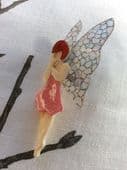 Pretty Butterfly Fairy Brooch by Lea Stein of Paris (Sold) - this one has a pink sparkly frock!