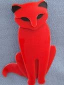 Quarrelsome Cat Brooch by Lea Stein of Paris - Retro Cat Pin (Sold)