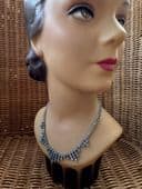 Rainbow Rhinestone Iris Glass  Collar Circa 1940s Art Deco