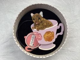 Rare Erstwilder Brooch - AN-TEA-CHINUS “Mouse in a tea cup”