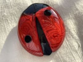 Red and Black Spotted Ladybird Brooch or Ladybug Insect  Pin by Lea Stein Paris