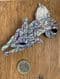 Red Blue Scribble Pattern Fox Brooch by Lea Stein Paris -   Fox Pin
