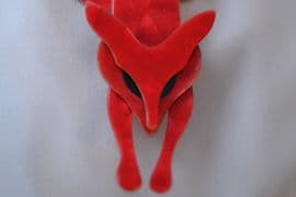 Red Fox Pin by Lea Stein of Paris - Fabulous Fox Brooch in Diamond Effect (sold)