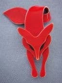 Red Fox Pin by Lea Stein of Paris - Fabulous Fox Brooch (Sold)