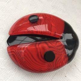 Red Lady Bird or Ladybug Brooch by Lea Stein of Paris (SOLD)