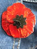 Red Poppy Brooch - Flower Pin - Poppy Field by Erstwilder