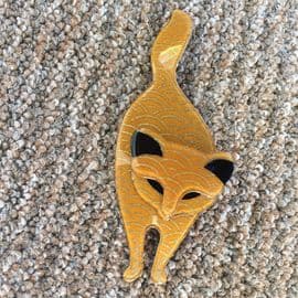 Retro Art Deco Cat Brooch -  Cat Pin by Lea Stein of Paris ( sold)