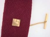 Retro Art Deco Tie tack - Gold Plated with Circle and lines design (SOLD)