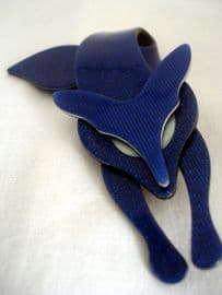 Retro Fox Pin - Blue Fox Brooch Signed Lea Stein Paris  (SOLD)