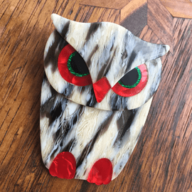 Retro Owl Pin - Owl Brooch by Lea Stein of Paris (SOLD)