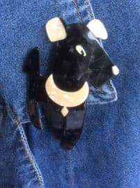 Ric the Terrier - 1950's Terrier Dog Brooch by Lea Stein of Paris ( Apologies SOLD)
