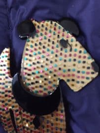 Ric the Terrier - 1950's Terrier Dog Brooch by Lea Stein of Paris - Golden with micro squares  SOLD