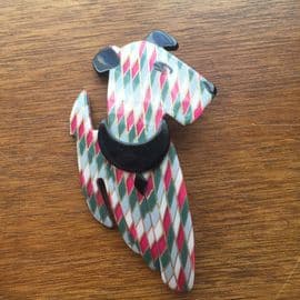 Ric the Terrier Brooch - 1950s Style Dog Pin by Lea Stein Paris (SOLD)