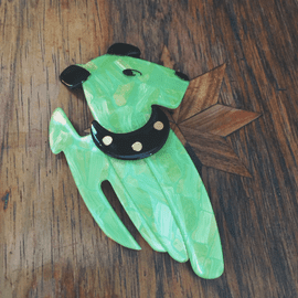 Ric the Terrier Brooch by Lea Stein of Paris (SOLD)