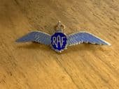 Royal Airforce Sweetheart Brooch - RAF - Sterling Silver and Enamel