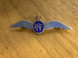 Royal Airforce Sweetheart Brooch - RAF - Sterling Silver and Enamel