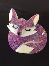 Sacha The Sleeping Fox- limited edition Fox Brooch by Erstwilder (SOLD)