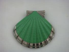 Scallop Shell Dress Clip - 1930s -40s Dress Clip - Vintage Pressed Glass Dress Clip (Sold)