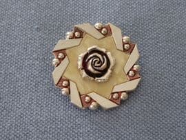 Scarf Clip -  Pink Toned Aluminium with Cream Star and Rose detail (SOLD)