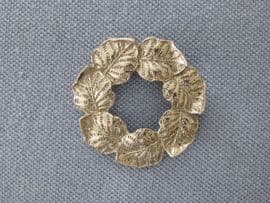 Scarf Clip Ring of Silvertone Filigree Leaves (sold)