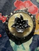 Scarf Ring - 1950s Aluminium Scarf Clip - Central Flower