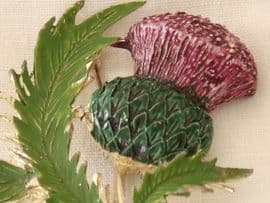 Scottish Thistle Brooch 1960s Signed Exquisite (SOLD)