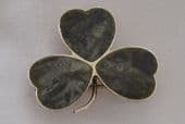 Shamrock Brooch - Connemara Marble and Sterling Silver -  Circa 1930s (sold)