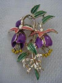 Signed Exquisite Fuschia brooch - 1960's JULY Birthday (SOLD)