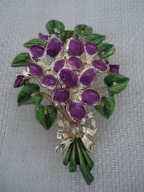 Signed Exquisite Violet Flower Brooch 1960's(Sold)