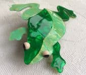 Signed Lea Stein, Paris Frog Brooch (SOLD) - Bright Green and Gold