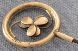 Silver Hat Pin - Shamrock Design - Hallmarked 1912- 1913 (SOLD)