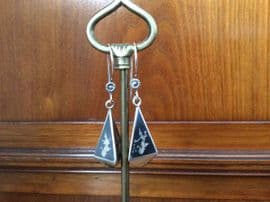 Silver Niello Lightning Goddess Earring 1950s from Siam