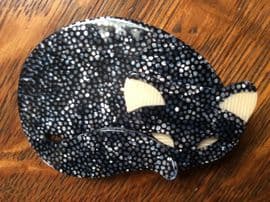 Silver White and Black Cat Brooch Gomina the Cat by Lea Stein of Paris (SOLD)