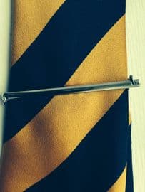 Simple Chrome Tie Clip with Chain Detail - dates to circa 1940 (SOLD)