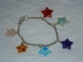 Six Star Charm Bracelet in Millifiore Glass on Silver (SOLD)