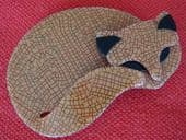 Sleeping Cat Brooch by Lea Stein of Paris - Collectable Cat Pin (SOLD)