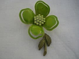 Small Acid Green Vintage Flower Pin (SOLD)
