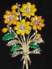 Small Yellow Flower Brooch - 1960's Era - signed Exquisite (SOLD)