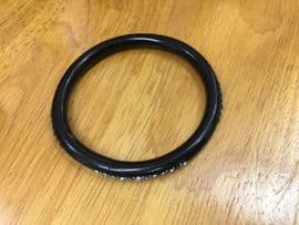 Sold 1920's Bangle - Black Celluloid set with Diamanté French Art Deco