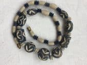 SOLD  1930s Art Deco Bead Necklace - Hand Carved Early Plastic