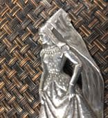 SOLD 1940's Silver Brooch - - Sterling Silver USA Medieval Lady Pin