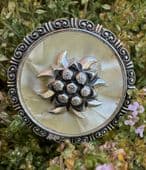 Sold - 1950s Edelweiss Flower Scarf Ring - Aluminium Scarf Clip