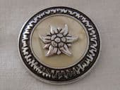 SOLD 1950s Eidelweiss Scarf Ring - Aluminium Scarf Clip