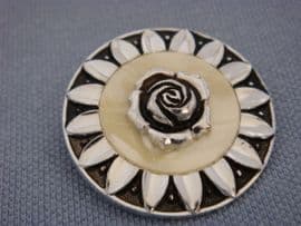 SOLD 1950s Rose Scarf Ring -  Aluminium Scarf Clip
