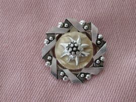 SOLD 1950s Scarf Clip - Aluminium Metal with Eidelweiss Flower