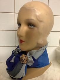 Sold 1980s  Gold Plated Scarf Clip with Pearls and Lapis style beads  -  Baroque  Scarf Ring